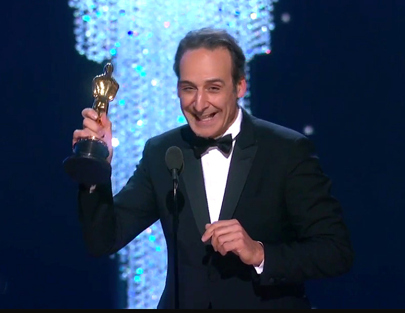 Alexandre Desplat receives his Oscar