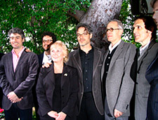 Score nominees (from left) Dario Marianelli, Michael Giacchino, ASCAP Senior VP Nancy Knutsen, Marco Beltrami, James Newton Howard and Alberto Iglesias