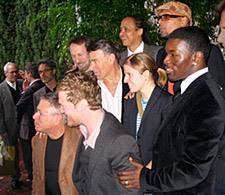 Song nominees (from left) Alan Menken, Glen Hansard, Academy music-branch Governor Charles Bernstein, Stephen Schwartz, Jamal Joseph, Marketa Irglova, Tevin Thomas and Charles Mack