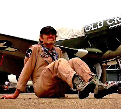 Horner preparing to fly in a vintage plane featured in the documentary <i>The Horsemen Cometh</i> (2010)