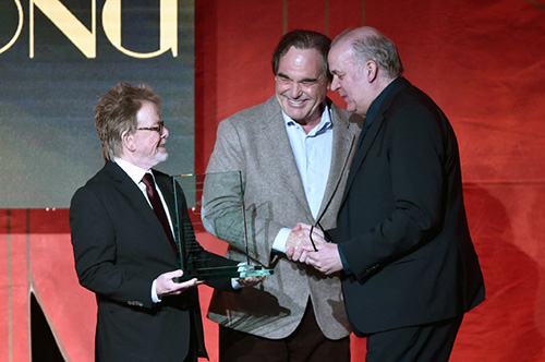 Paul Williams, Oliver Stone and Craig Armstrong (photo by Getty Images for ASCAP)