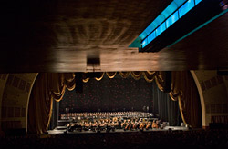 Morricone and the Rome Sinfonietta Orchestra at Radio City Music Hall (photo by Stephen Shadrach)